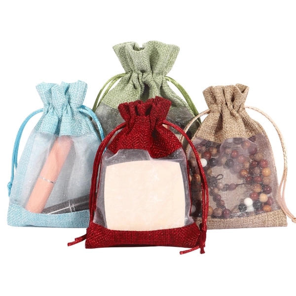 Organza Jute Burlap Drawstring Gift Bag 2