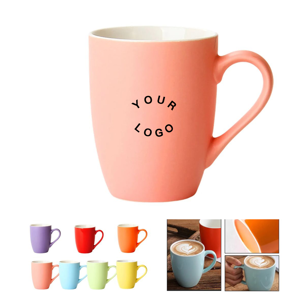 14oz Ceramic Coffee Mug Stoneware with Handle 6