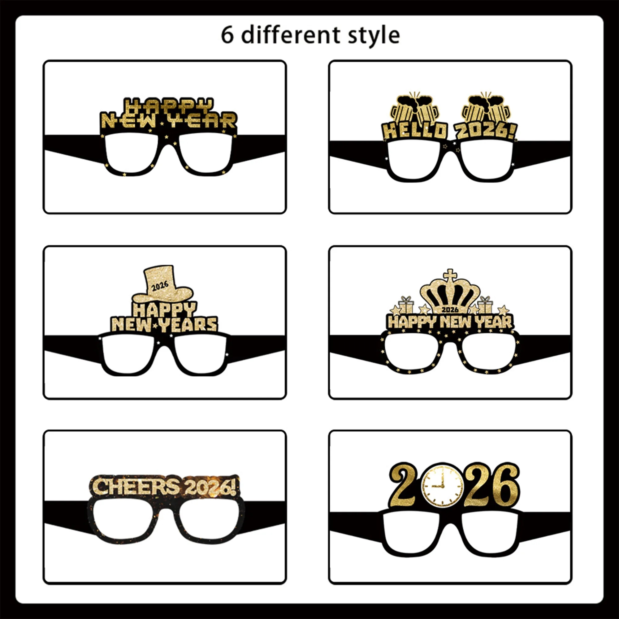 6-Pack New Year's Eve Party Glasses 3
