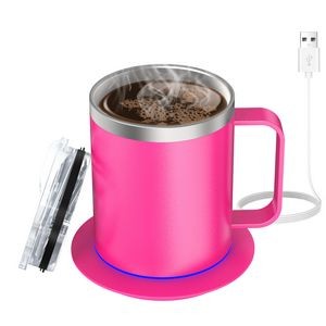 12oz Stainless Steel Smart Heated Coffee Mug Warmer Set 4