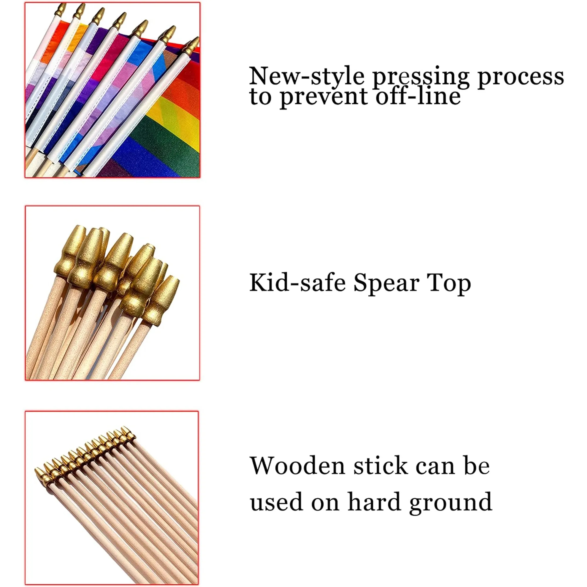 Rainbow Gay Pride Stick Flag MOQ 100 2