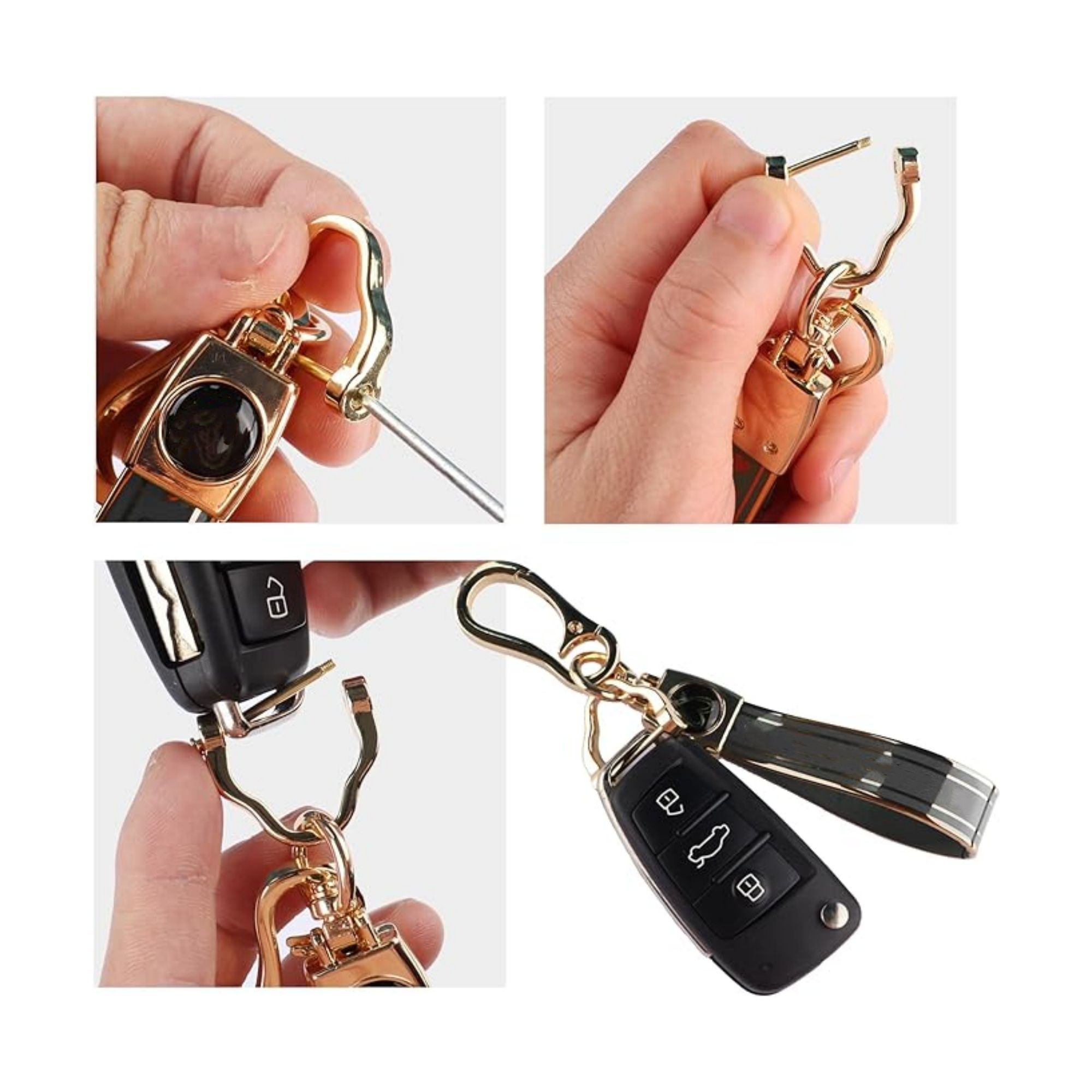 Rotatable Car Key Chain With D Ring & Screwdriver 4
