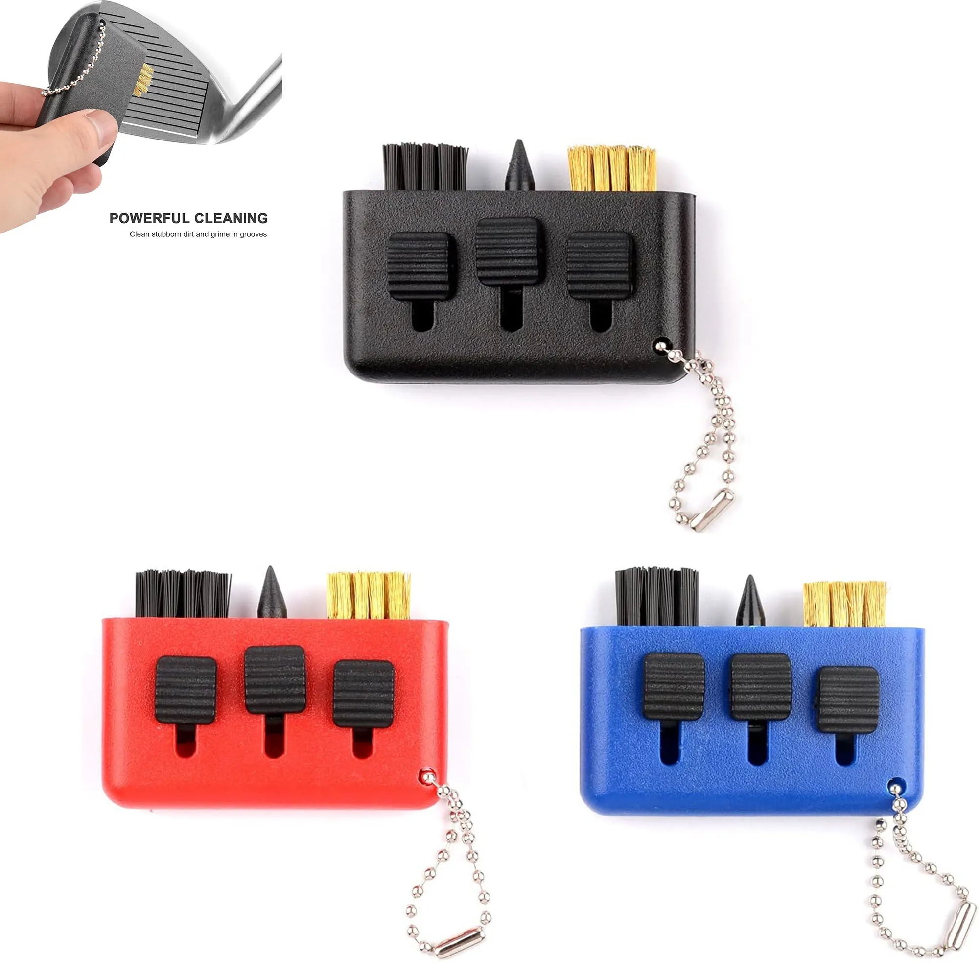 3 in 1 Golf Club Brush Keychain