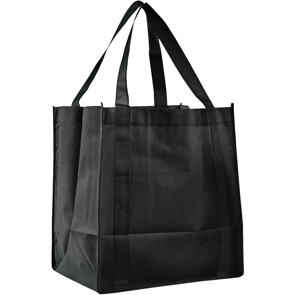 Non-Woven Reinforce Handle Grocery Tote Bag W/ Gusset USA Decorated (12.5" x 13.5" x 8.5")