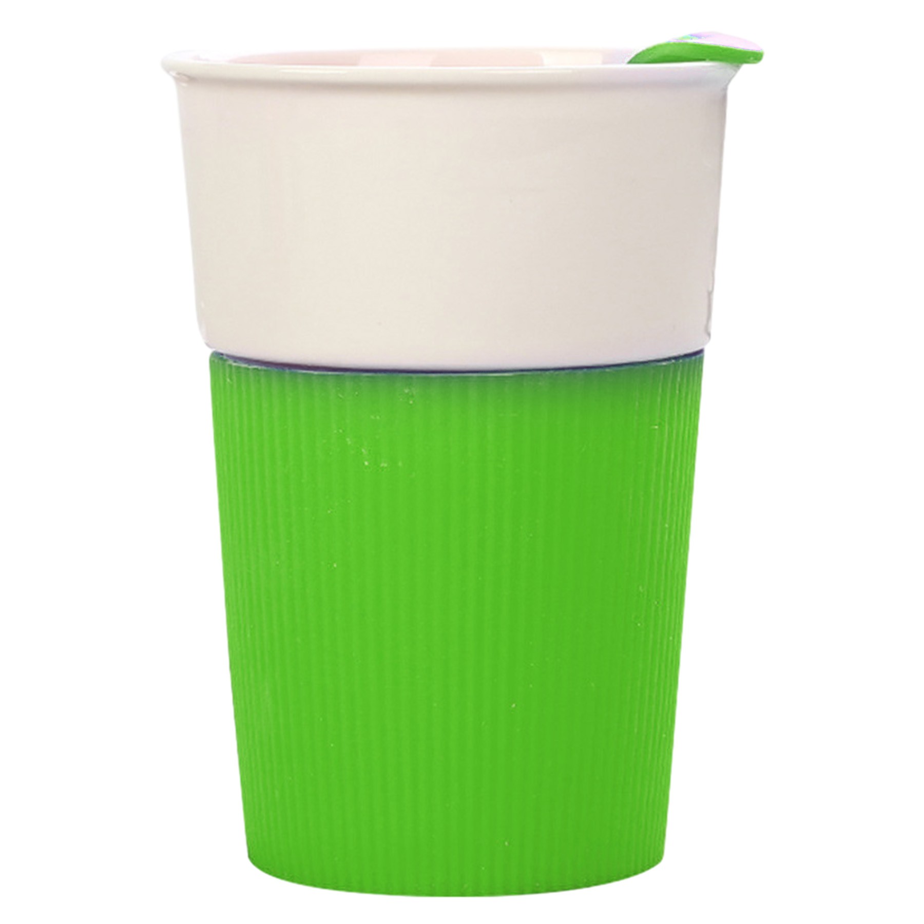 Ceramic Coffee Cup W/ Silicone Lid 3