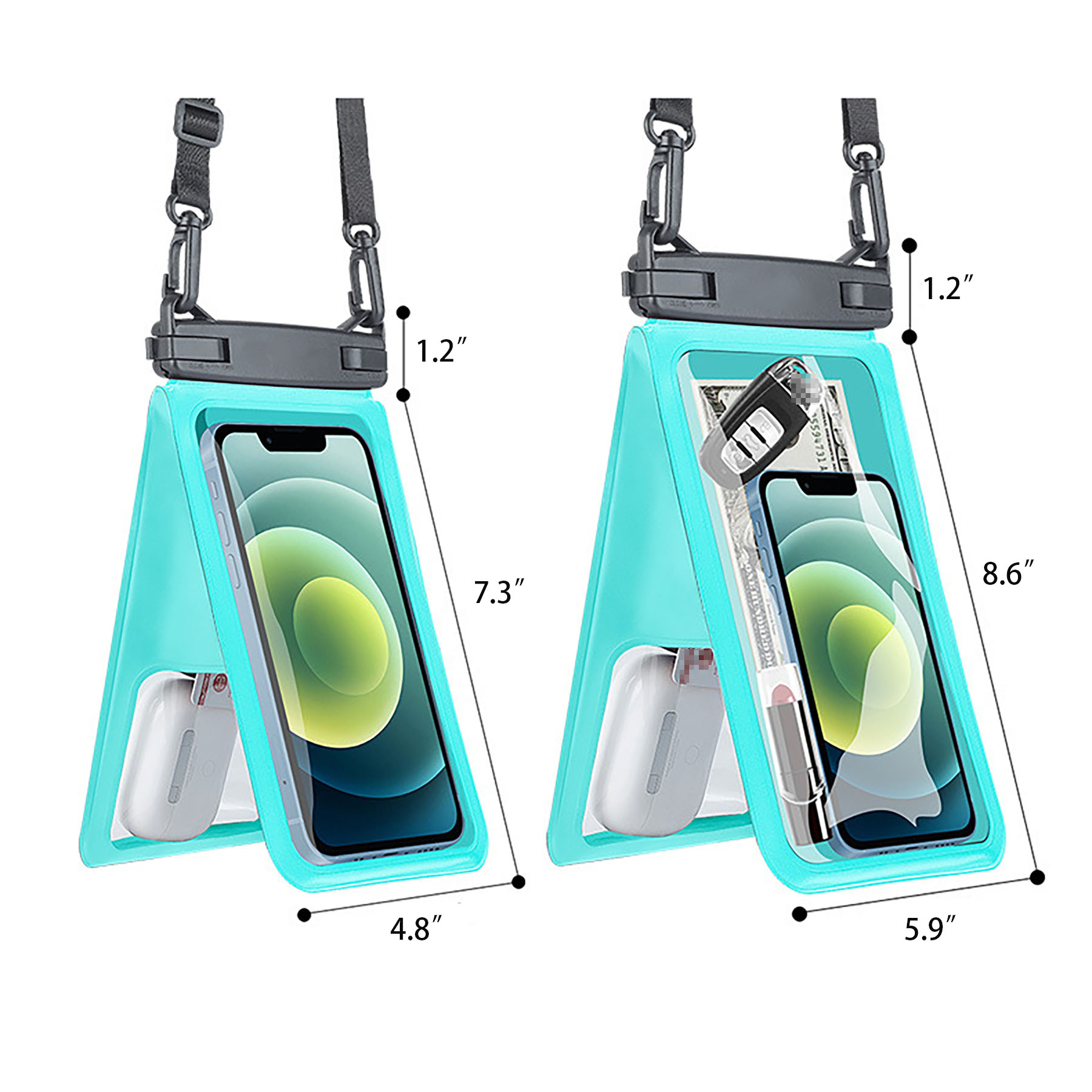 Double Waterproof Phone Pouch with Lanyard 6