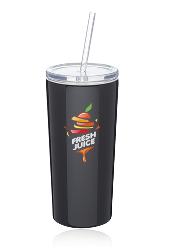 16 oz. Mira Stainless Steel Tumblers with Straw 1