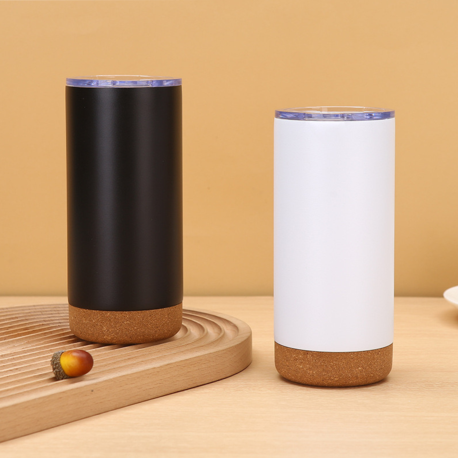 16oz Cork Base Vacuum Stainless Steel Tumblers Water Mug 6