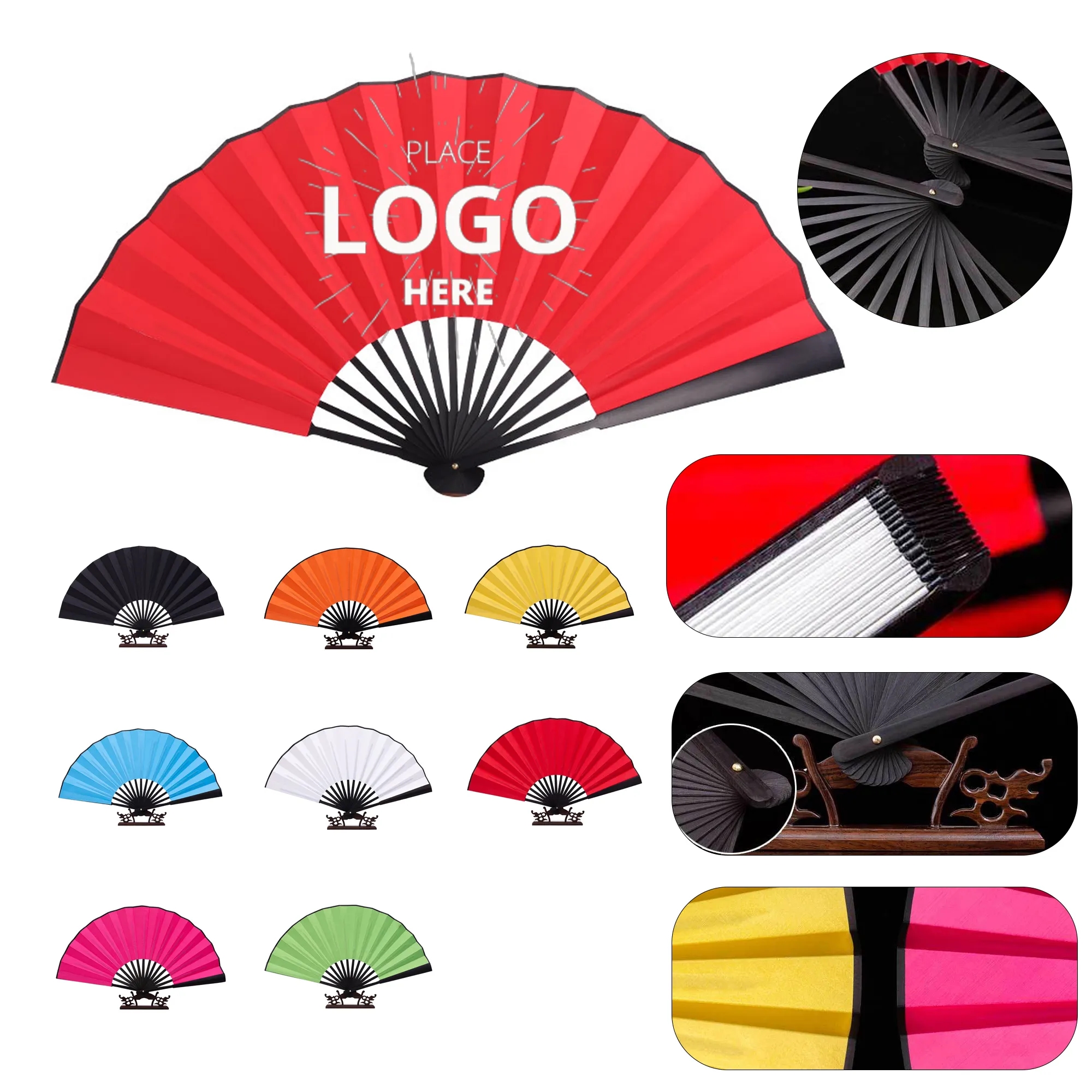 Silk Fabric Bamboo Hand Fan 5