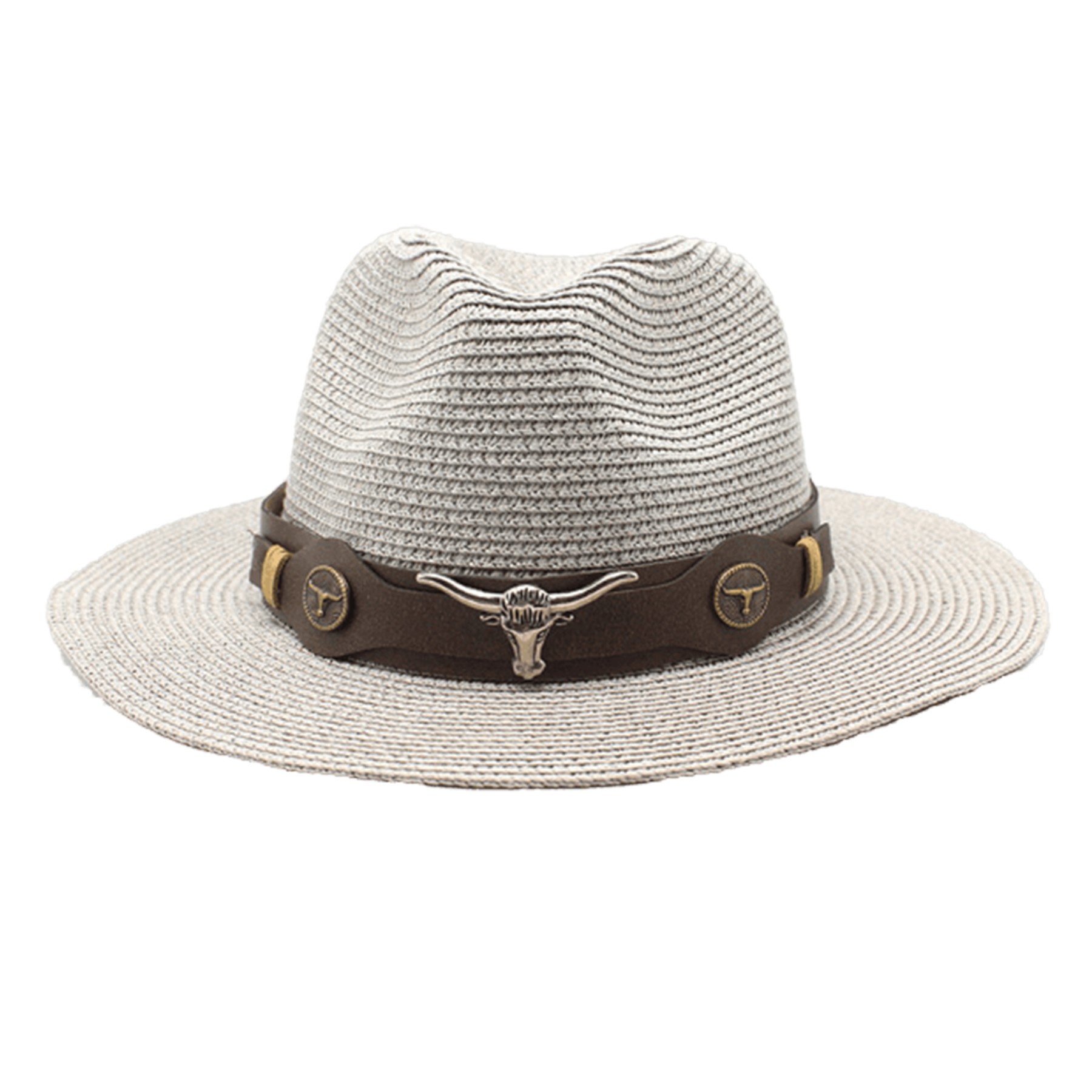 Men'S Jazz Summer Beach Sun Protective Straw Hat 8