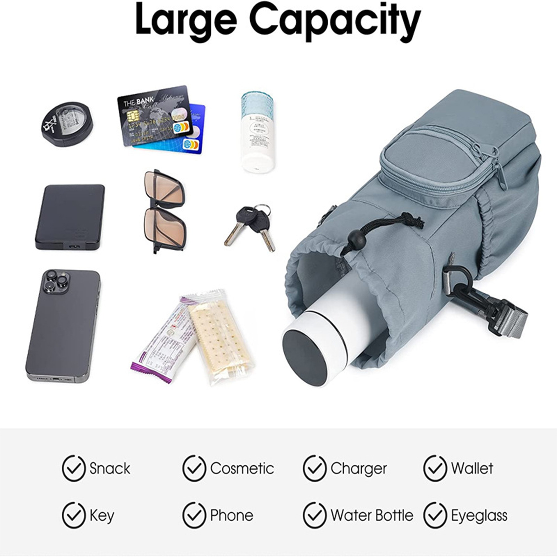Canvas Portable water bottle insulation bag 5