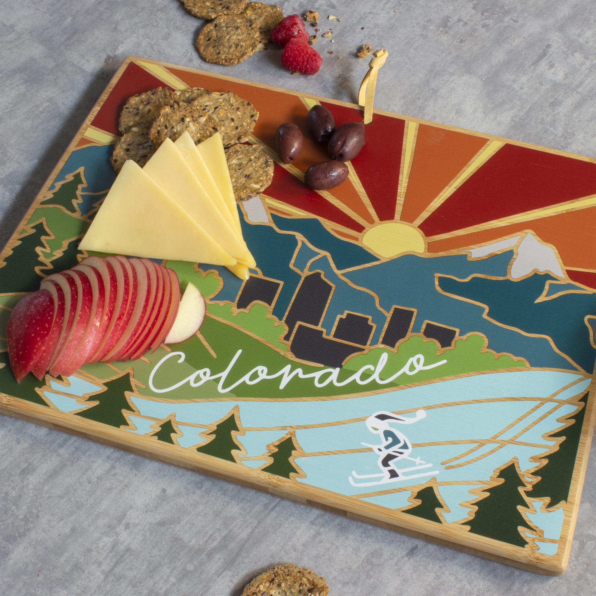 Colorado State Shaped Cutting and Serving Board with Artwork by Summer Stokes 6