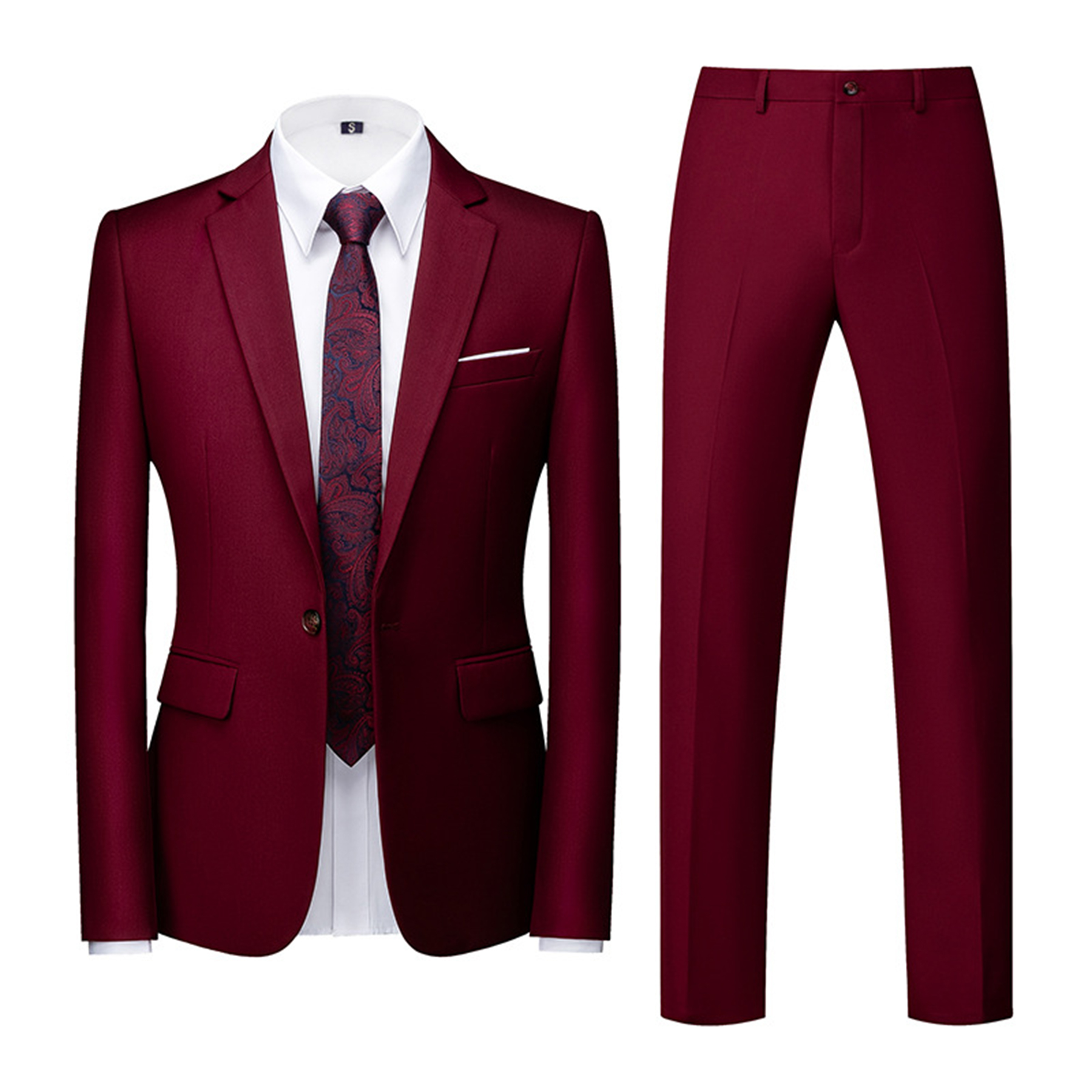 Men 2 Piece Slim Fit Suit Set 2