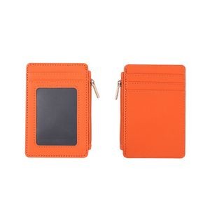 PU Leather Card Holder with Zippered Pocket 12