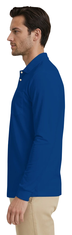 Adult Superblend L/S Pocketed Polo 40