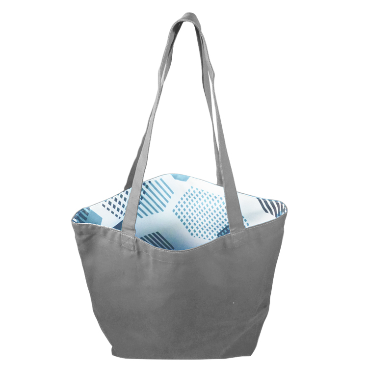 Reversible Grey Cotton Tote 3