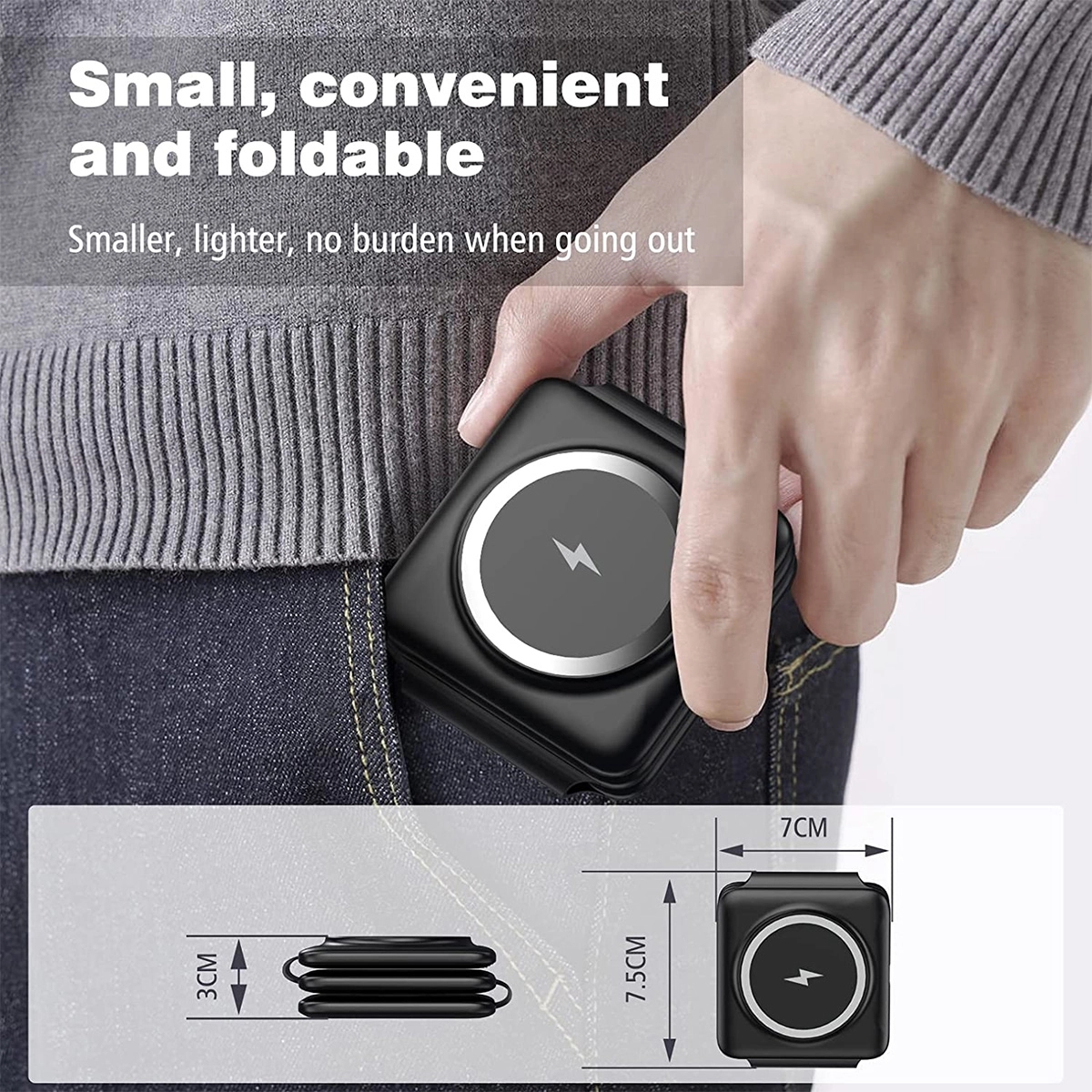 3 in 1 Custom Logo Travel Fodable Magnetic Wireless Charger 2