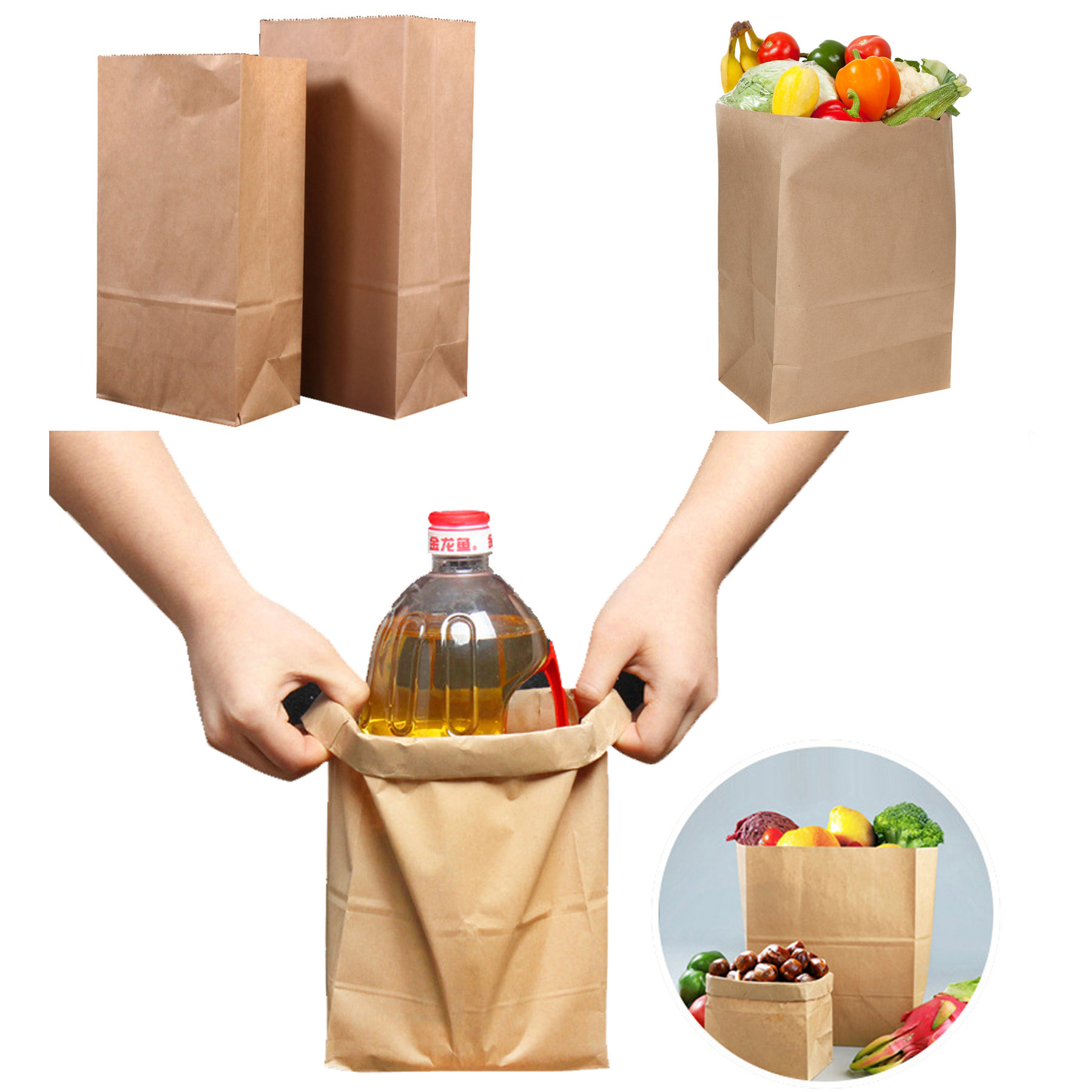 Brown Kraft Paper Grocery Storage Bag 3