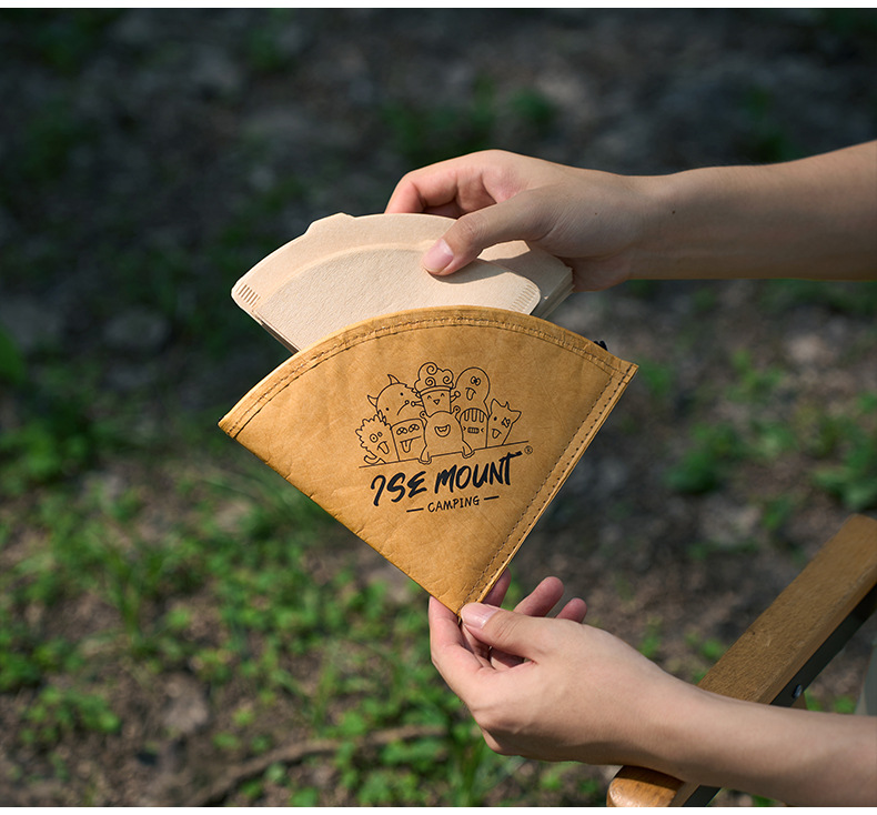 Coffee Filter Storage Holder Bag/Portable Leather Bag with Zipper 2