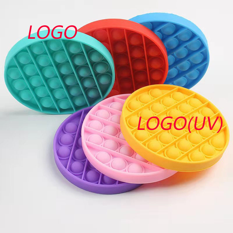 Circle Shape Pure Color Push Pop Bubble Fidget Sensory Toy Sunshine 4