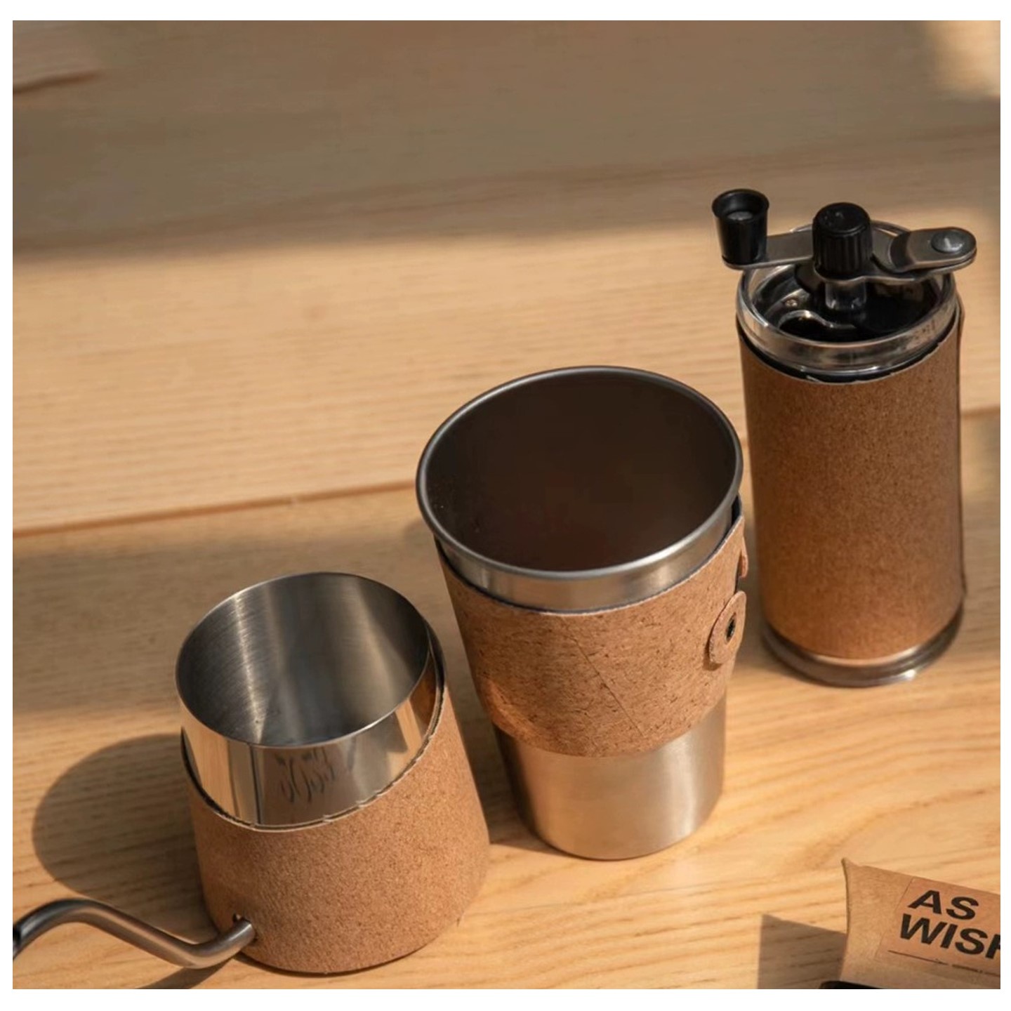 Cork Hand brewed coffee set with picnic bag/lunch bag 5