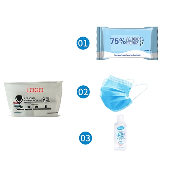 3 in 1 Travel PPE Kit 3oz Hand Sanitizer 1