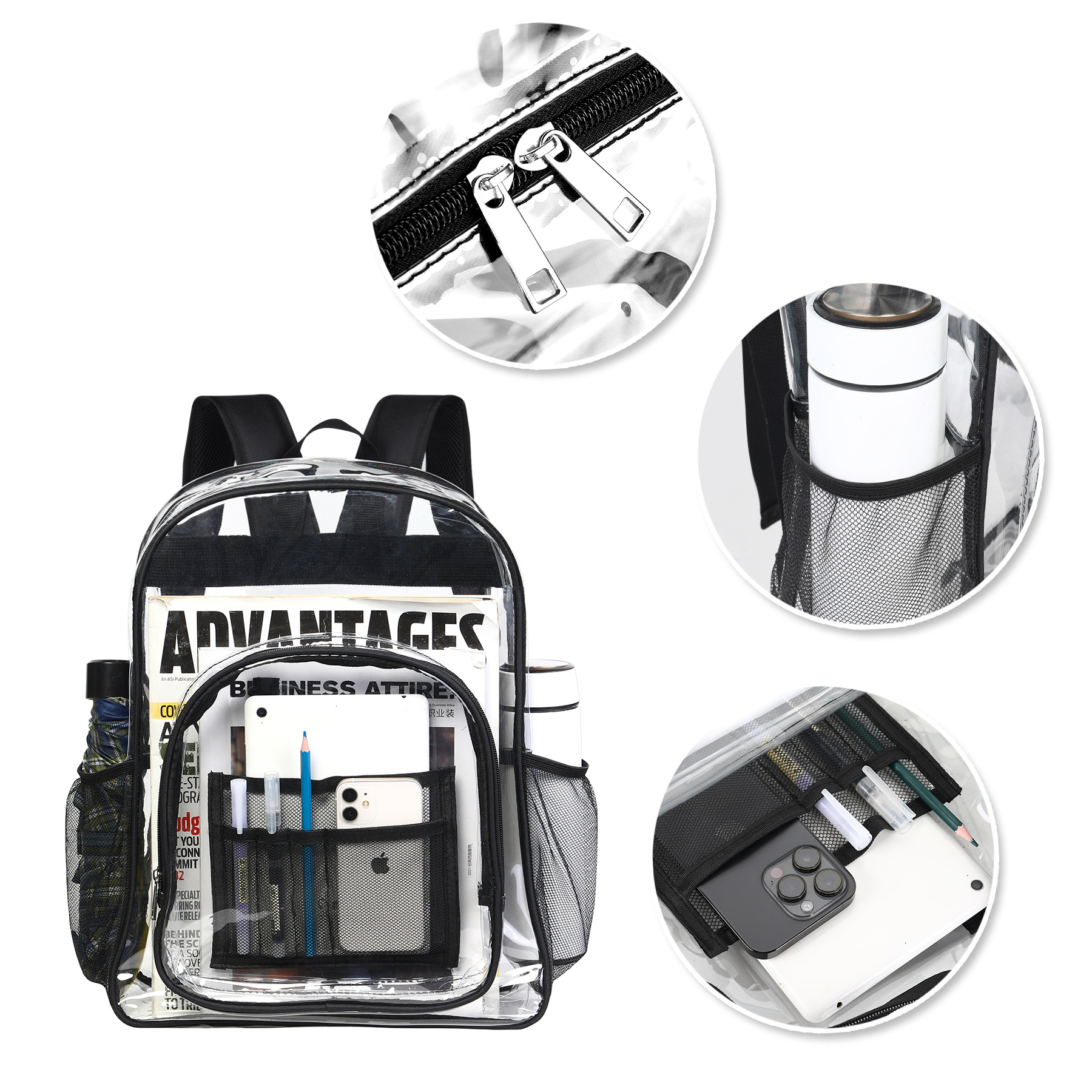 Heavy Duty School Security Clear Backpack 8