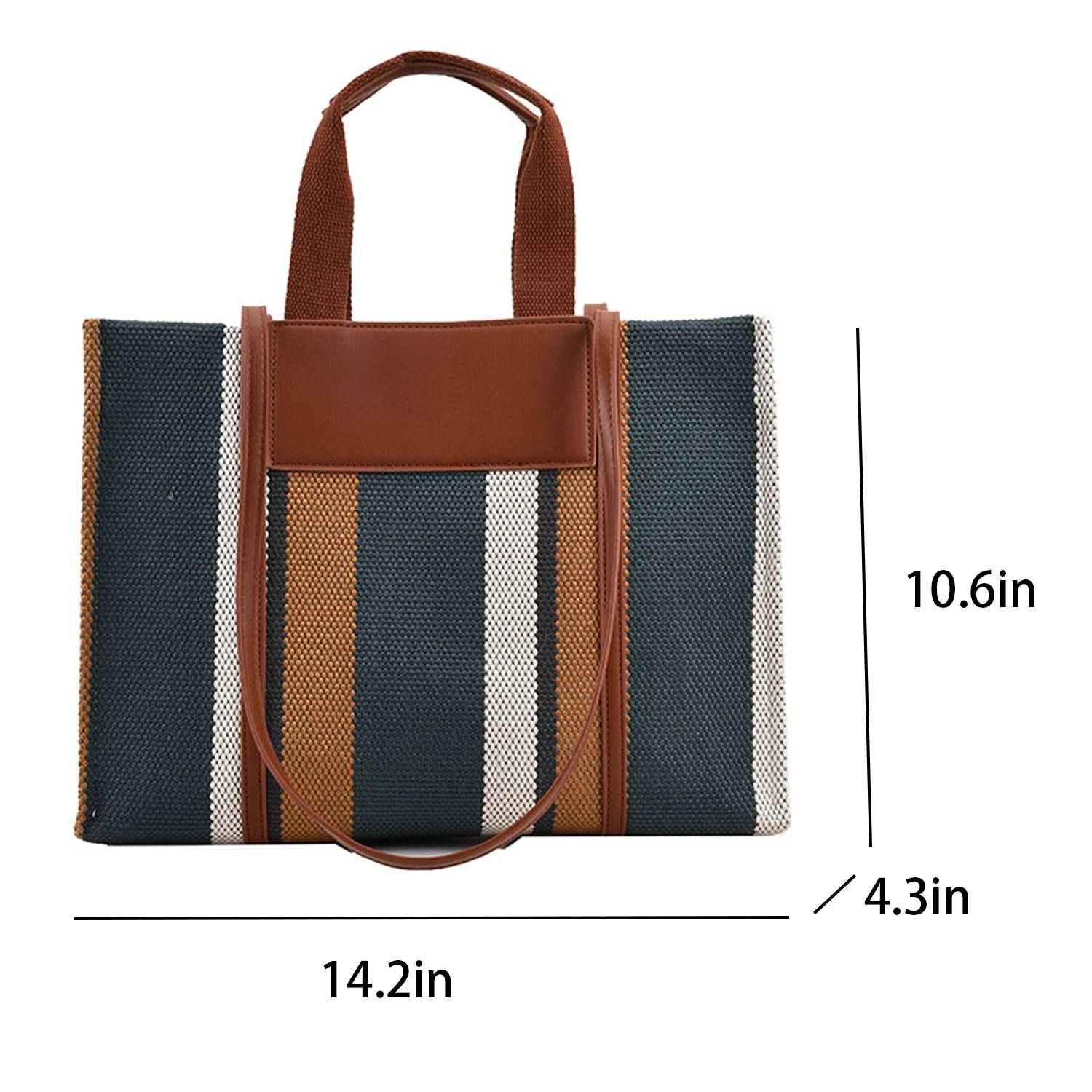 Canvas Tote Bag Trendy Clash Color Stripe, custom tote bag with logo imprint 2