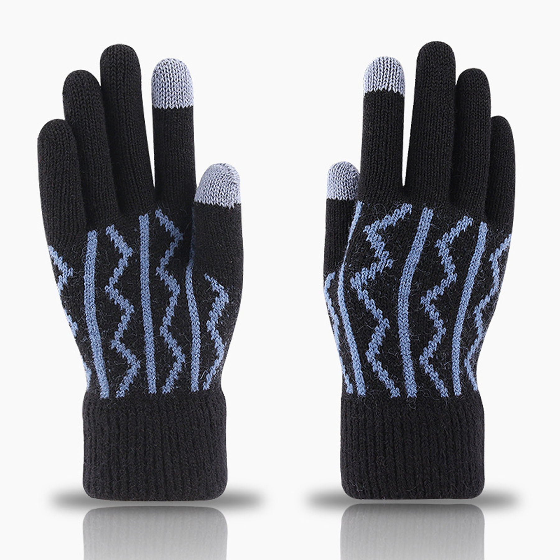 Winter Jacquard Knit Touchscreen Gloves 7