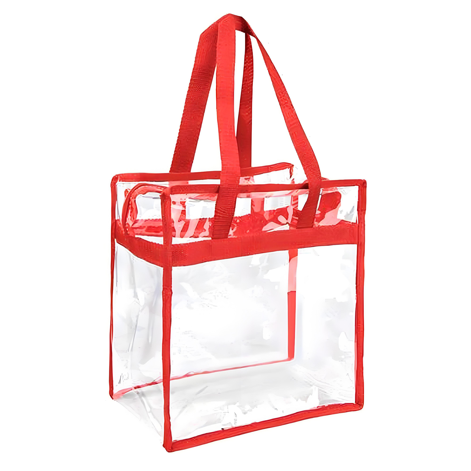 Clear PVC Tote Bag with Colorful Handles 4