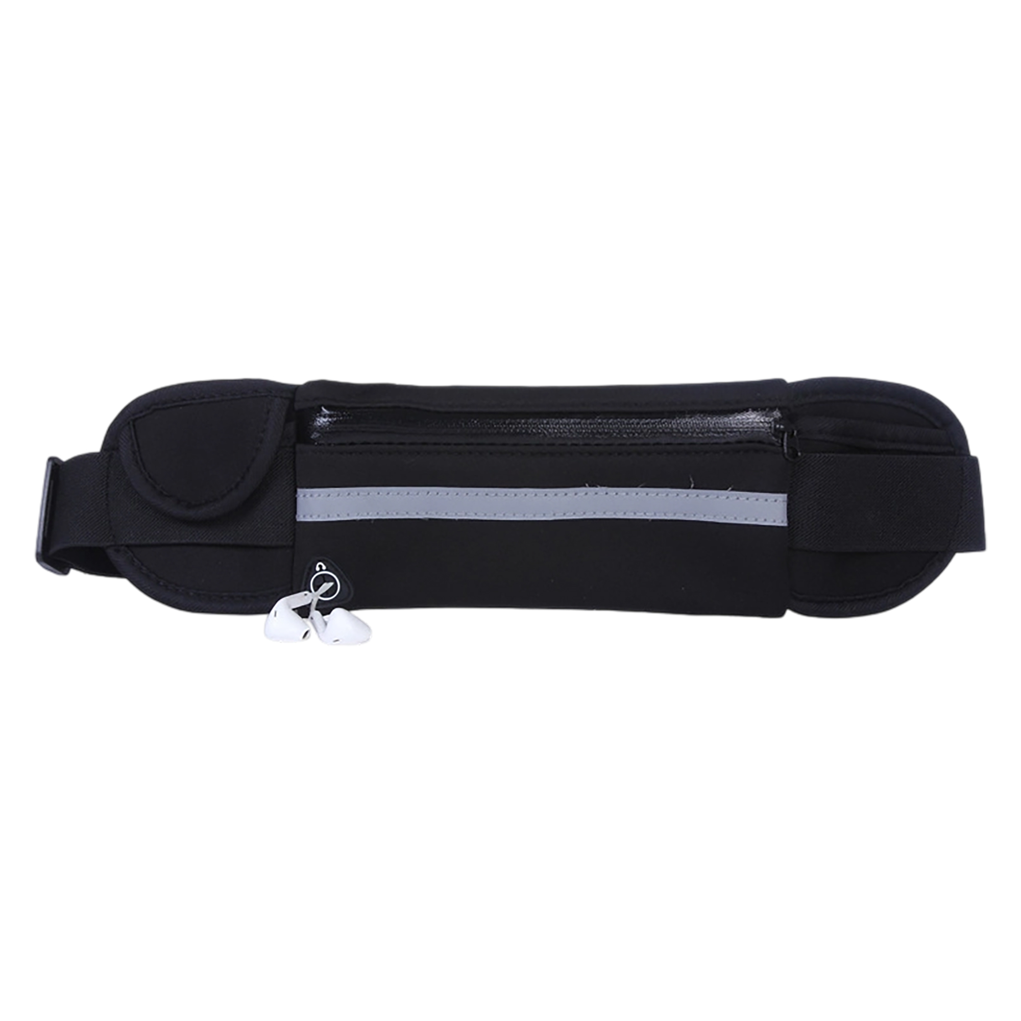 Ultra Thin Nylon Sports Fanny Pack With Reflective Strip 28" x 4" 9