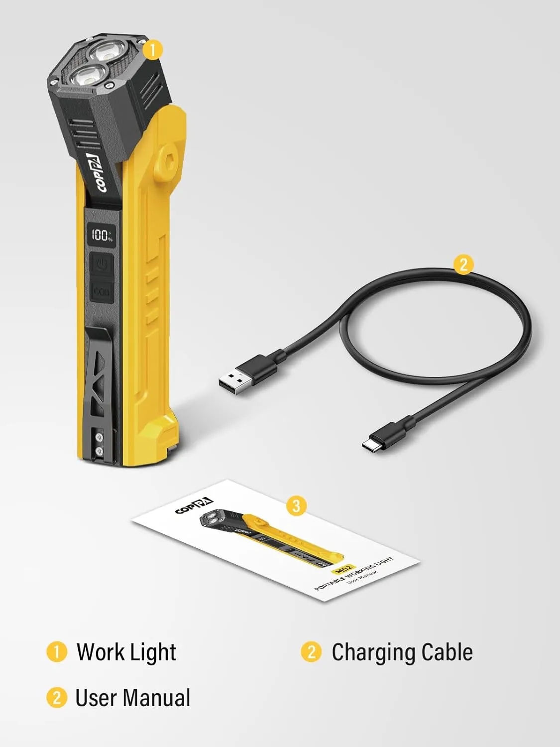 LED Spotlight 3000mAh Rechargeable Work Light 1