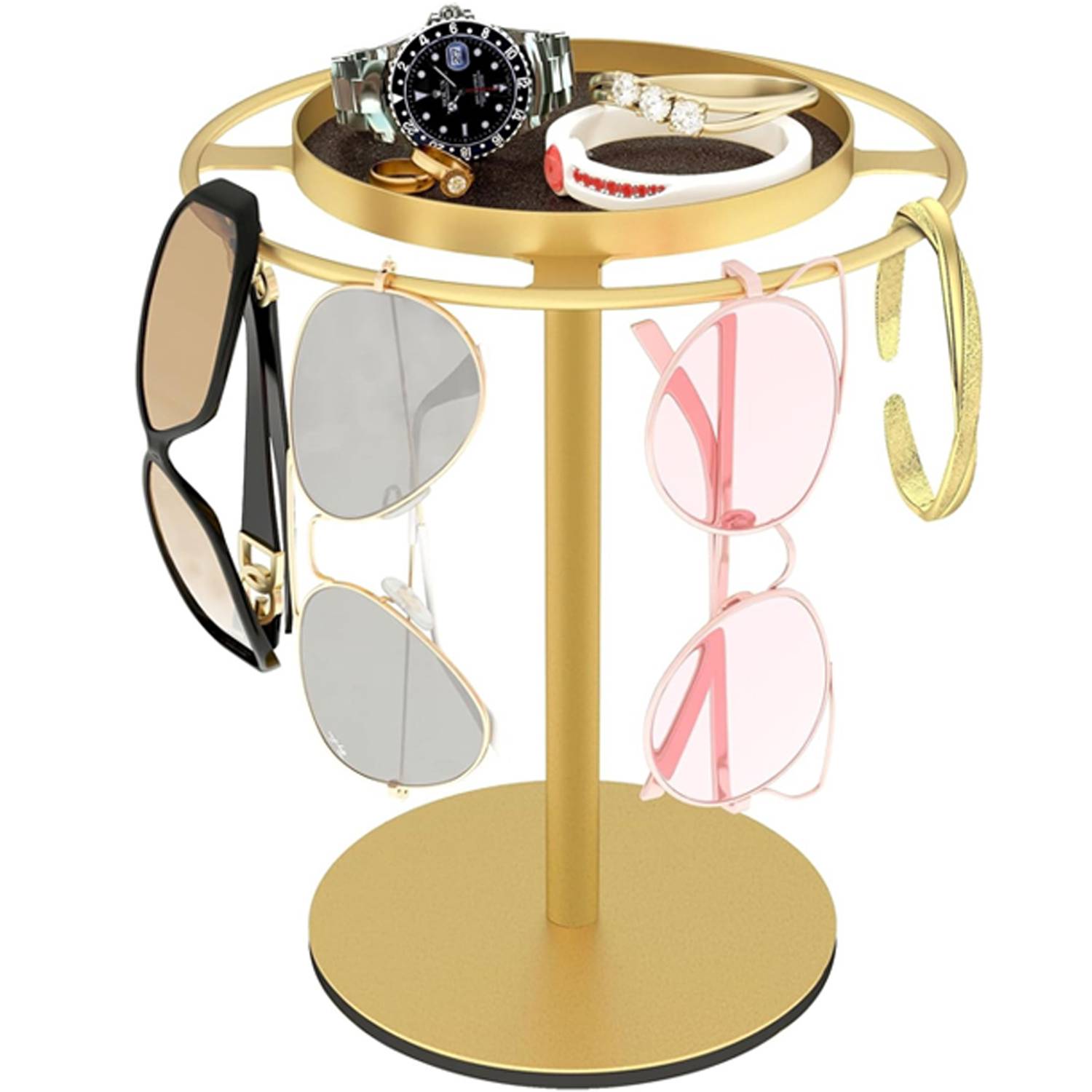 Desktop Sunglasses Jewelry Display Stand w/ Tray 7