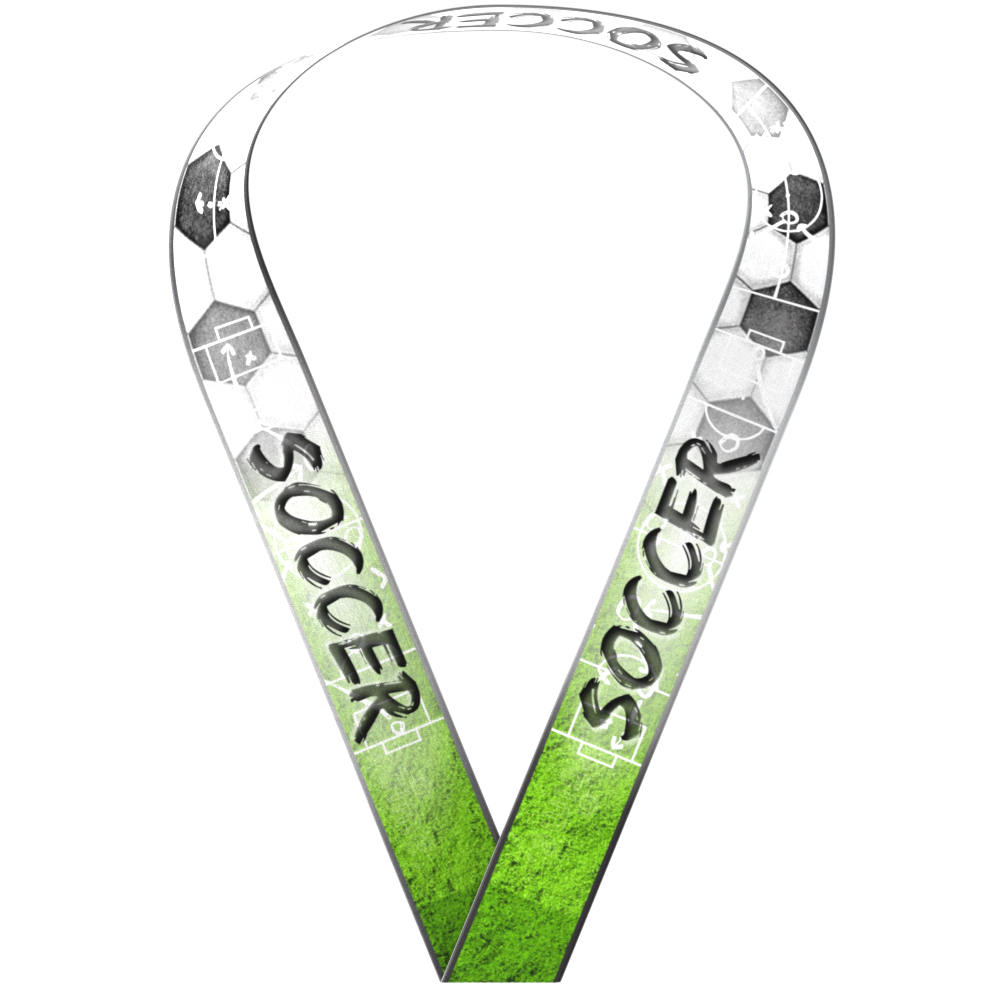 1-1/2" x 34" Sublimated Soccer Sewn Through Neckband 1