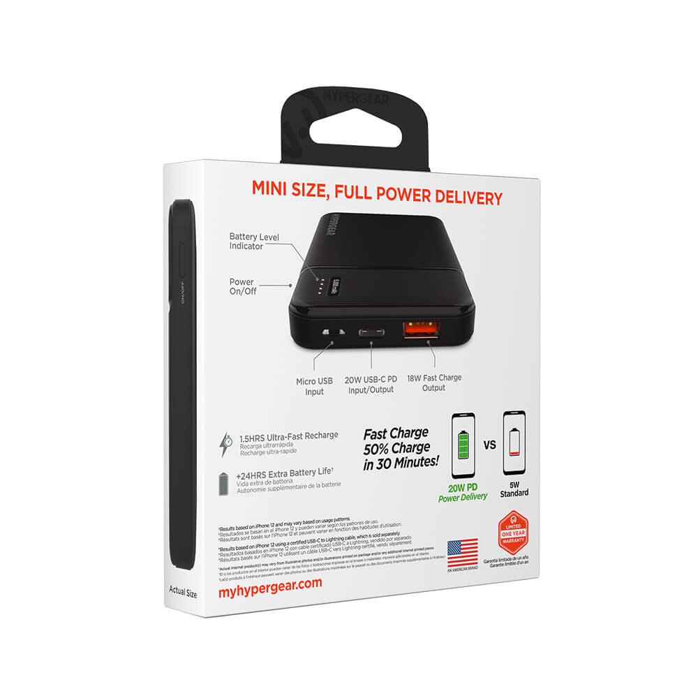 HyperGear PowerPack Mini 20W PD Power Bank 5K - 5000mAh 9
