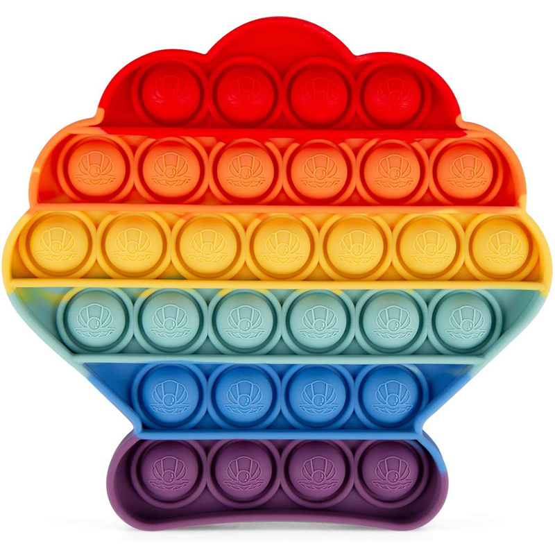 Rainbow Seashell Push Pop Bubble Sensory Fidget Toys 2