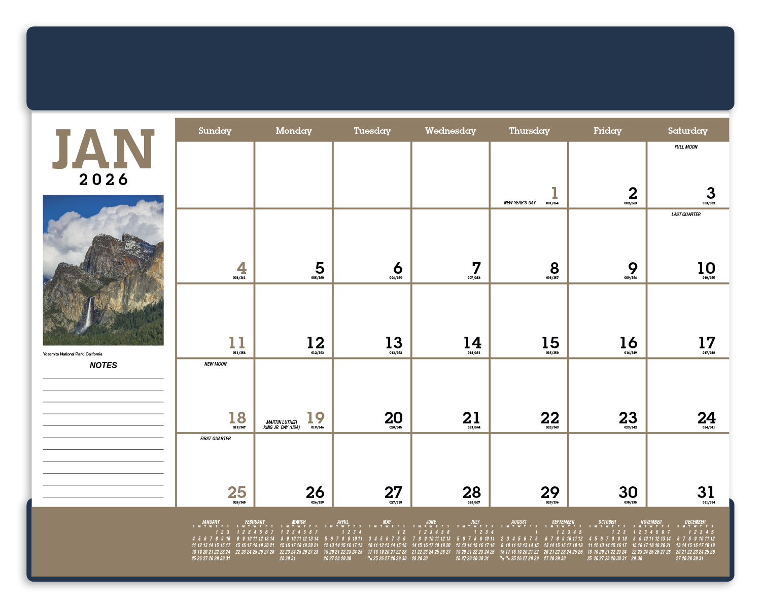 Triumph® Calendars Scenic Desk Pad 12