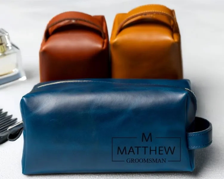Personalized Leather Toiletry Bag Made in the U.S.A. 2