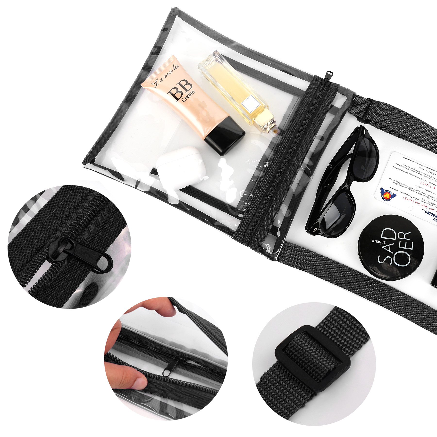 9" X 10" Clear PVC Crossbody Stadium Bag 4