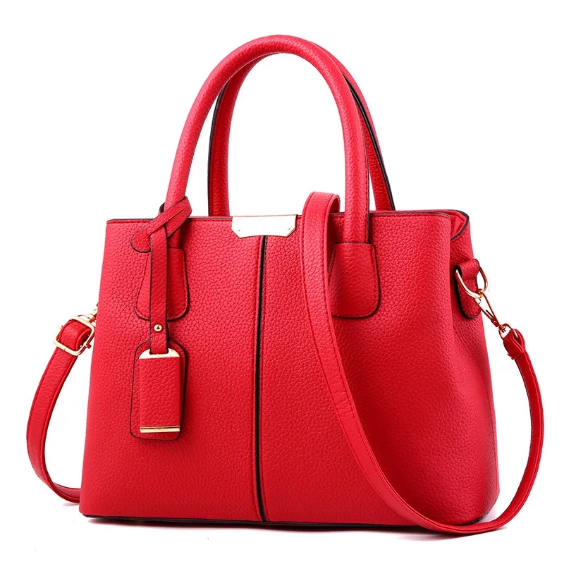 PU Lychee Handbag, custom tote bag with logo imprint 2