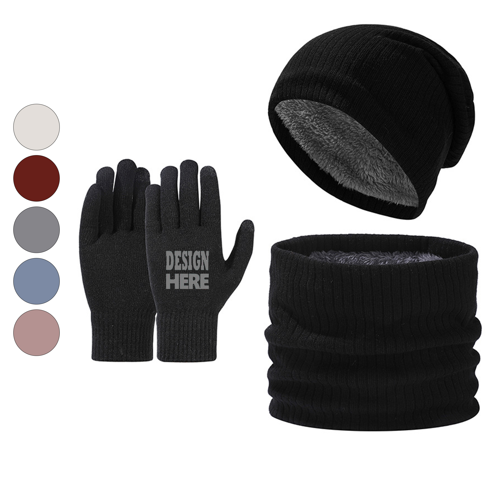 Winter Hat Scarf And Gloves Set 2