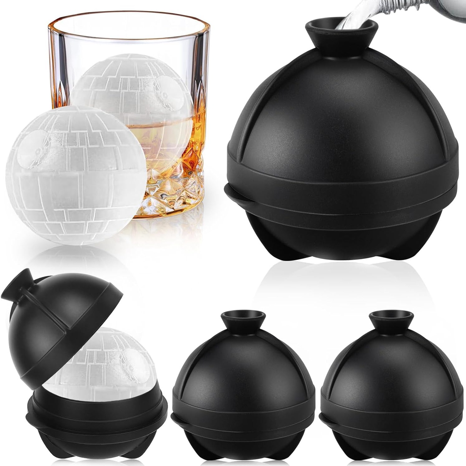 Silicone Single Sphere Whiskey Ice Mold with Cover 2