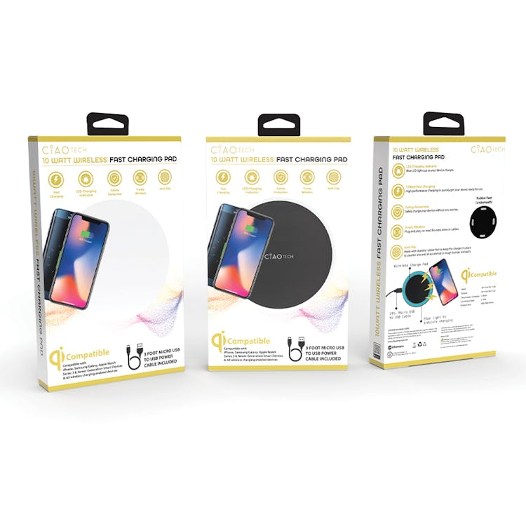 Wireless Charging Pads - Black 10W 1