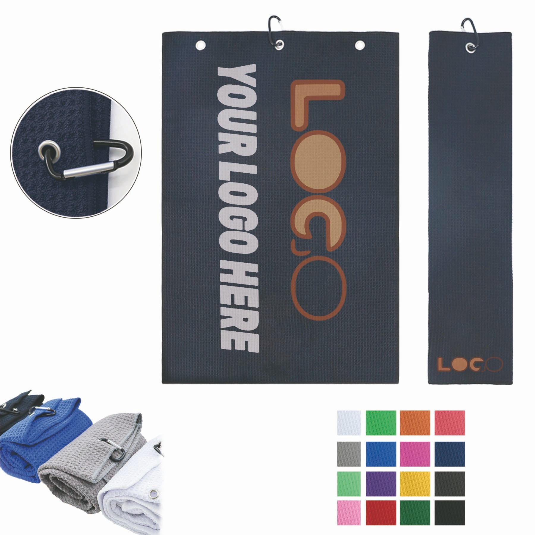 Golf Towel With Carabiner Clip