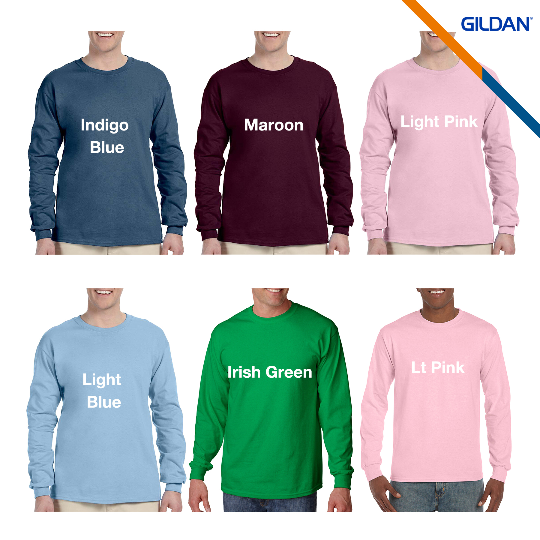 Gildan® 6.1oz 100% Cotton Preshrunk Long Sleeve T-Shirts 6