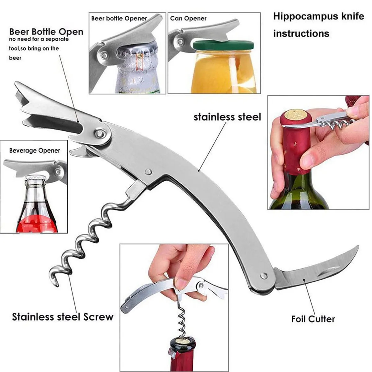 5 Pcs Wine Bottle Corkscrew Opener Kit 4