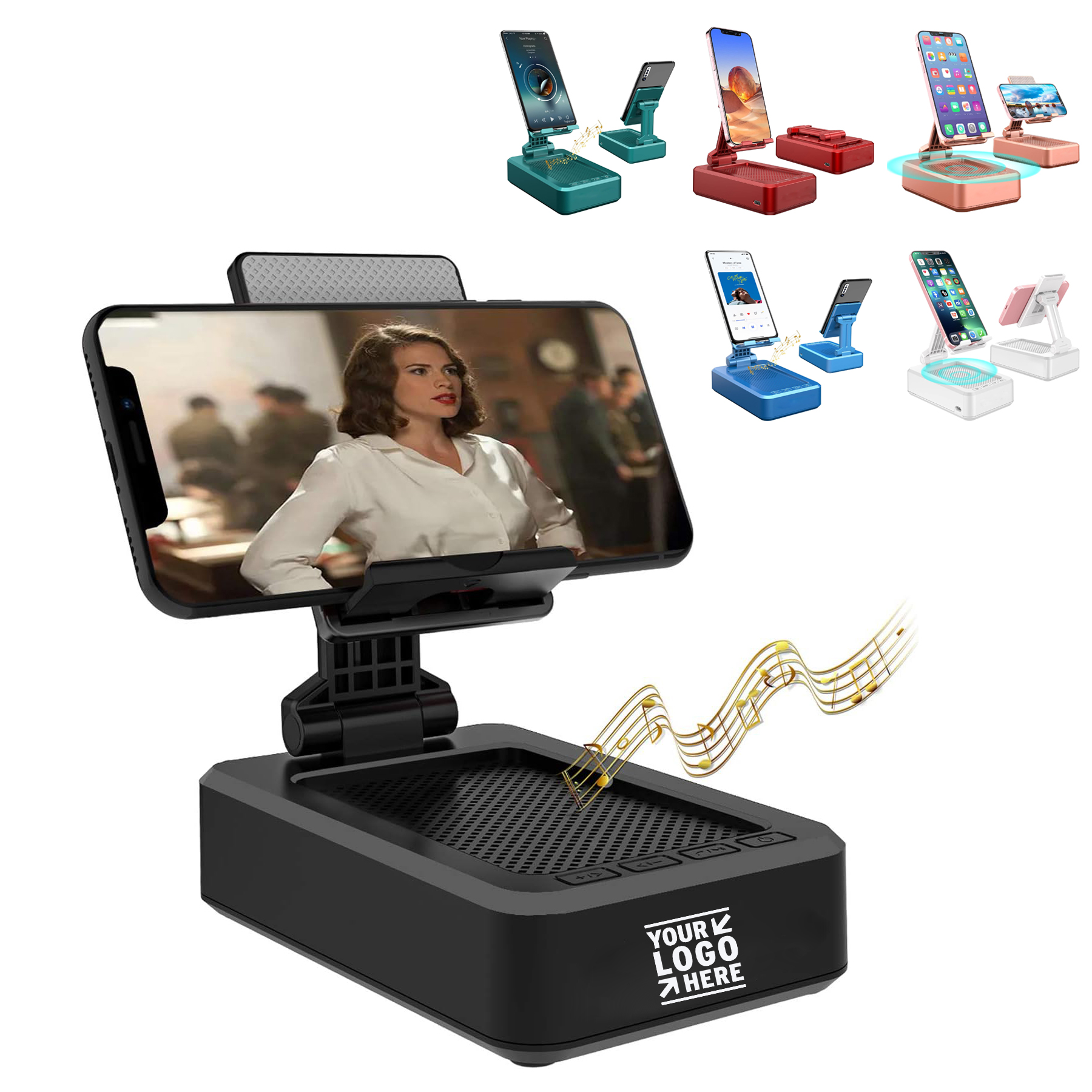 Home Cell Phone Anti-Slip Base Stand Wireless HD Surround Sound Travel Bluetooth Speaker  2
