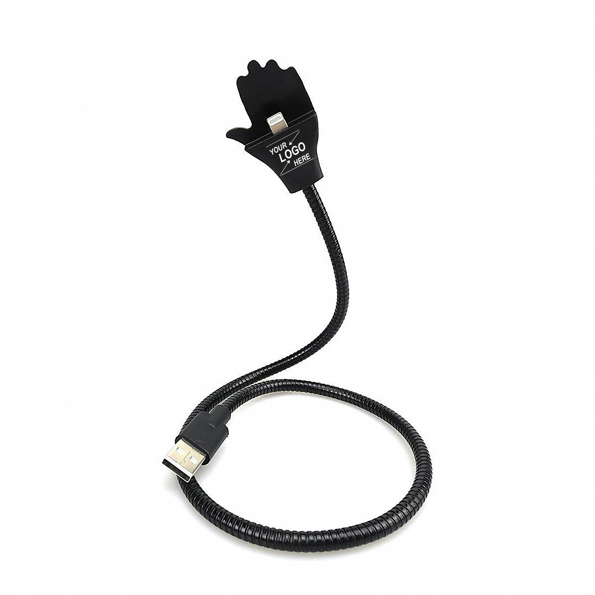 Adjustable Metal Phone Charging Cable with Holder 2
