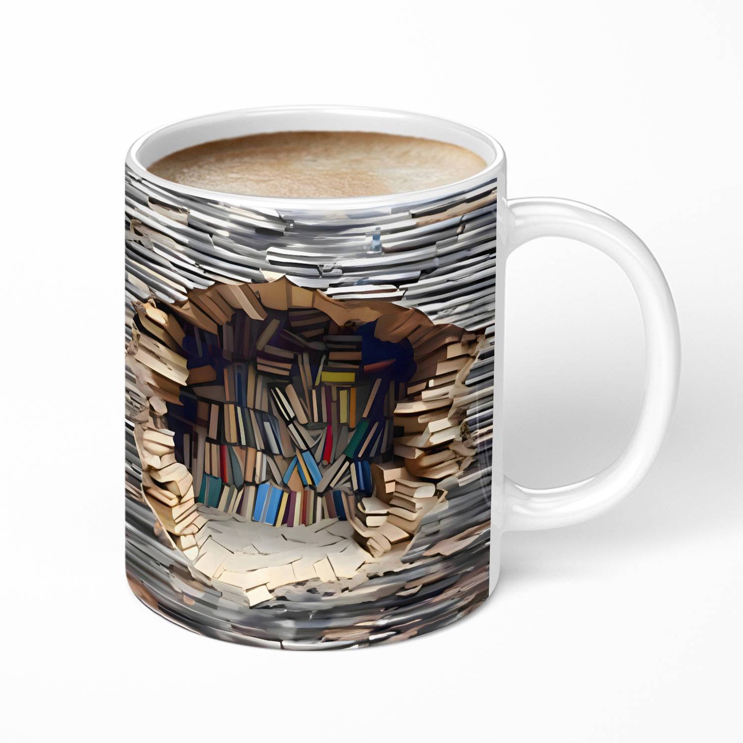 11Oz 3D Effect Bookshelf Ceramic Mug 2