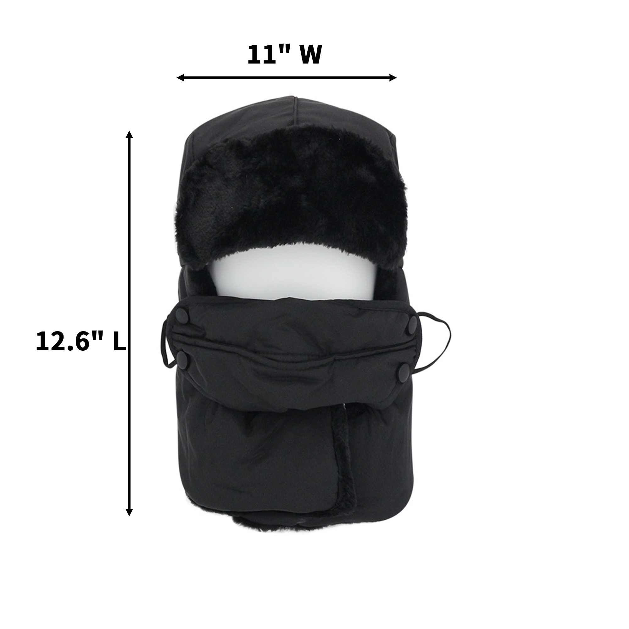 Winter Windproof Trapper Hat With Removable Mask 12.6 x 11" 5
